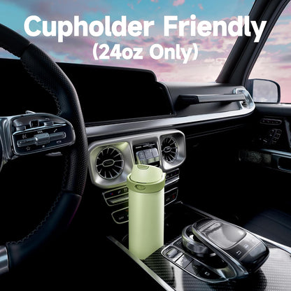 32 oz Insulated Water Bottle with Straw: Stainless Steel Metal Water Bottle with 2-in-1 Lid - Leak Proof, Cold for 24 Hours, Protective Silicone Base, BPA-Free for Sports Gym, Sage - Colors A