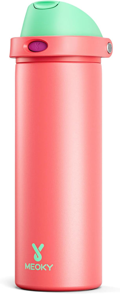 32 oz Insulated Water Bottle with Straw: Stainless Steel Metal Water Bottle with 2-in-1 Lid - Leak Proof, Cold for 24 Hours, Protective Silicone Base, BPA-Free for Sports Gym, Sage - Colors A