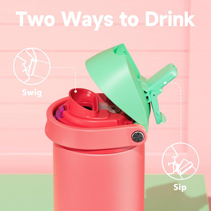32 oz Insulated Water Bottle with Straw: Stainless Steel Metal Water Bottle with 2-in-1 Lid - Leak Proof, Cold for 24 Hours, Protective Silicone Base, BPA-Free for Sports Gym, Sage - Colors A