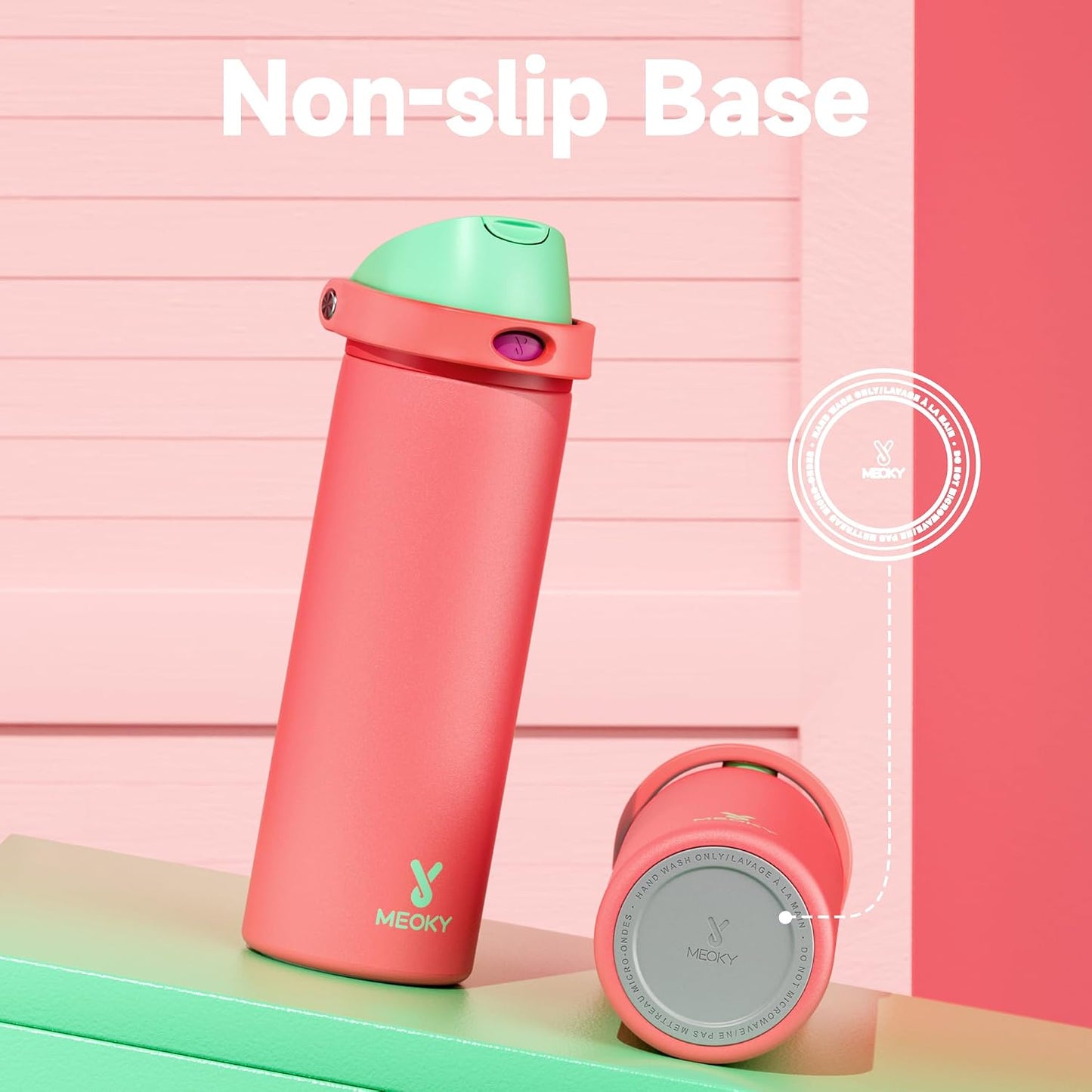 32 oz Insulated Water Bottle with Straw: Stainless Steel Metal Water Bottle with 2-in-1 Lid - Leak Proof, Cold for 24 Hours, Protective Silicone Base, BPA-Free for Sports Gym, Sage - Colors A