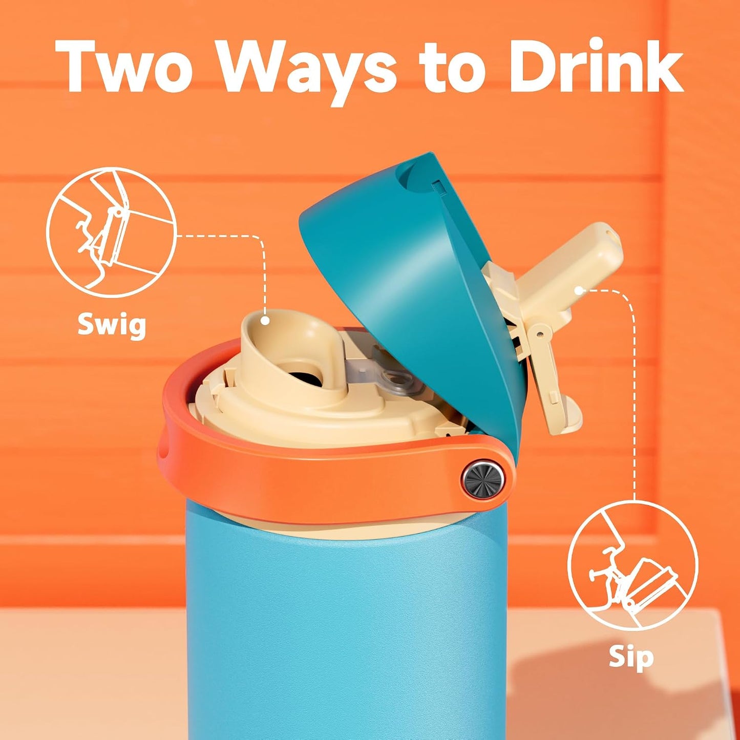 32 oz Insulated Water Bottle with Straw: Stainless Steel Metal Water Bottle with 2-in-1 Lid - Leak Proof, Cold for 24 Hours, Protective Silicone Base, BPA-Free for Sports Gym, Sage - Colors A
