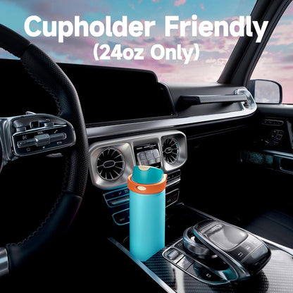 32 oz Insulated Water Bottle with Straw: Stainless Steel Metal Water Bottle with 2-in-1 Lid - Leak Proof, Cold for 24 Hours, Protective Silicone Base, BPA-Free for Sports Gym, Sage - Colors A