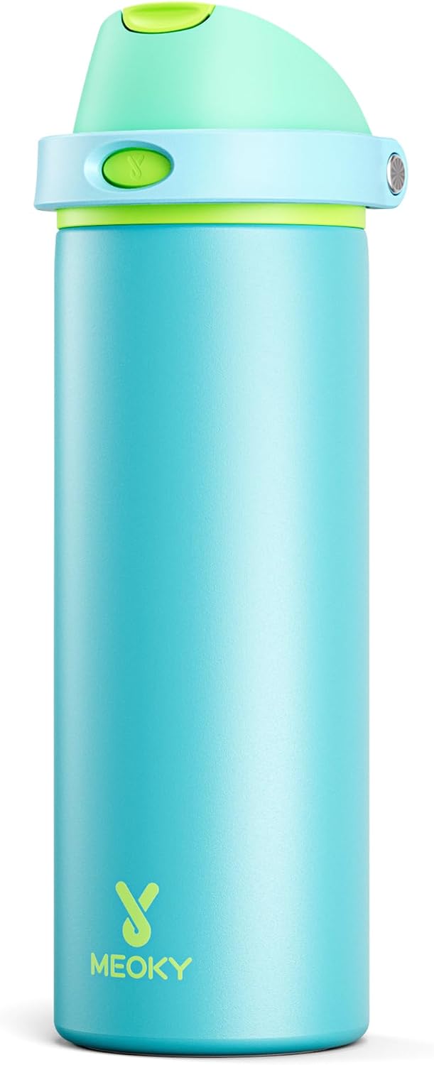 32 oz Insulated Water Bottle with Straw: Stainless Steel Metal Water Bottle with 2-in-1 Lid - Leak Proof, Cold for 24 Hours, Protective Silicone Base, BPA-Free for Sports Gym, Sage - Colors A