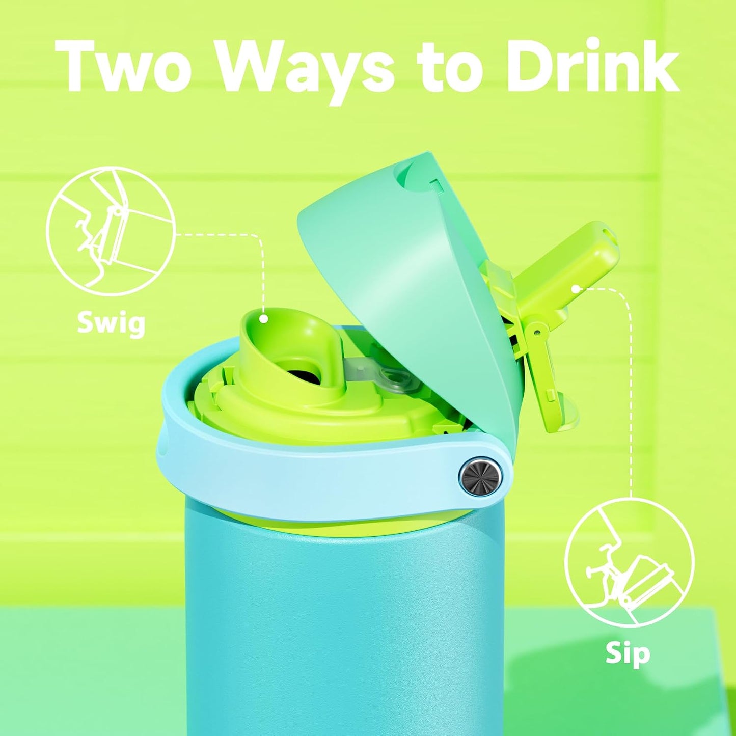 32 oz Insulated Water Bottle with Straw: Stainless Steel Metal Water Bottle with 2-in-1 Lid - Leak Proof, Cold for 24 Hours, Protective Silicone Base, BPA-Free for Sports Gym, Sage - Colors A