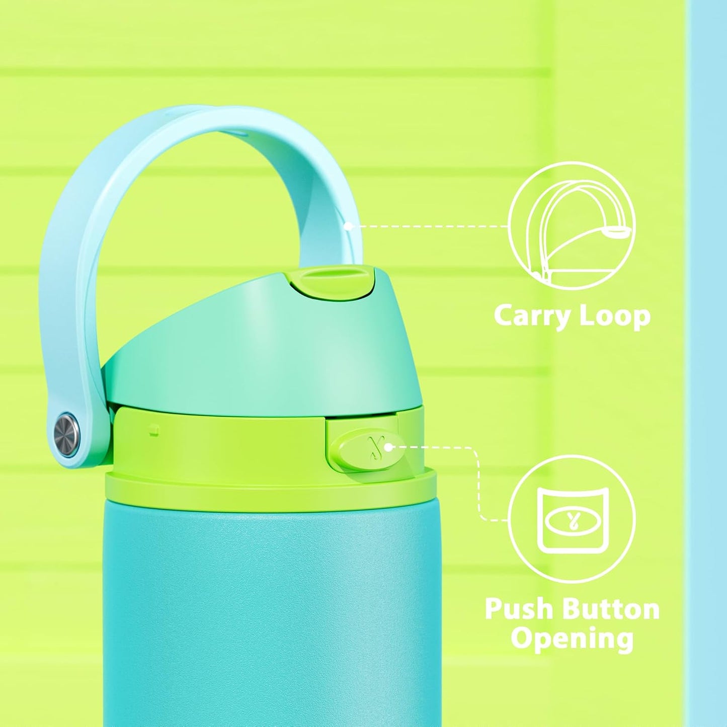 32 oz Insulated Water Bottle with Straw: Stainless Steel Metal Water Bottle with 2-in-1 Lid - Leak Proof, Cold for 24 Hours, Protective Silicone Base, BPA-Free for Sports Gym, Sage - Colors A