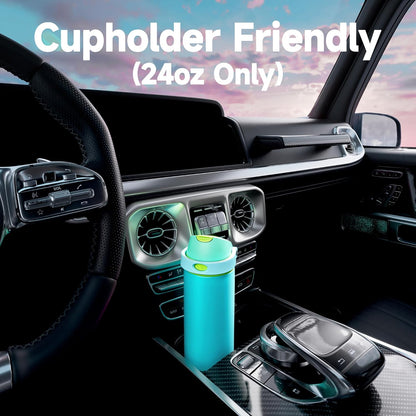 32 oz Insulated Water Bottle with Straw: Stainless Steel Metal Water Bottle with 2-in-1 Lid - Leak Proof, Cold for 24 Hours, Protective Silicone Base, BPA-Free for Sports Gym, Sage - Colors A
