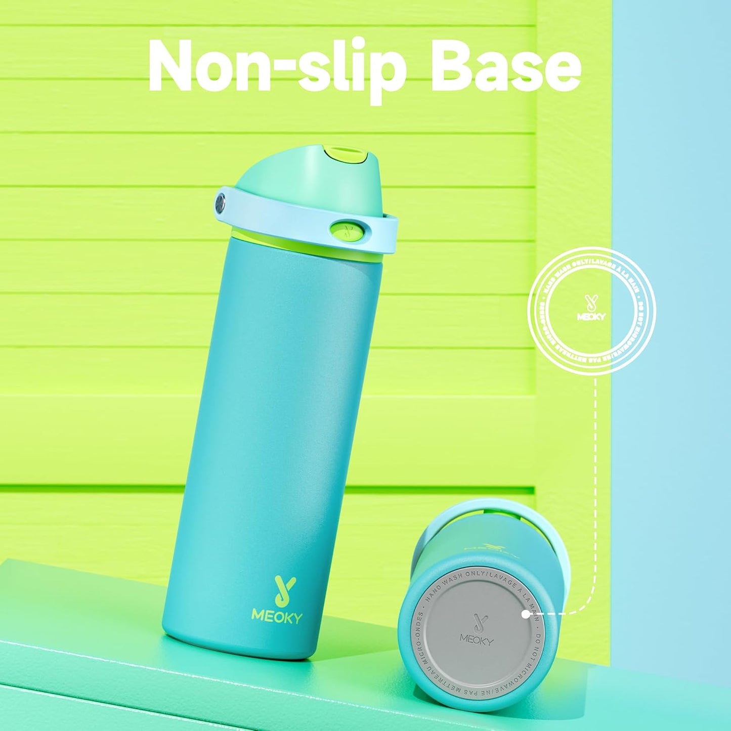 32 oz Insulated Water Bottle with Straw: Stainless Steel Metal Water Bottle with 2-in-1 Lid - Leak Proof, Cold for 24 Hours, Protective Silicone Base, BPA-Free for Sports Gym, Sage - Colors A