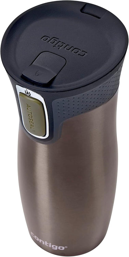 West Loop Autoseal Travel Mug, Stainless Steel Thermal Mug, Vacuum Flask, Leakproof Tumbler, Coffee Mug with BPA-Free Easy-Clean Lid