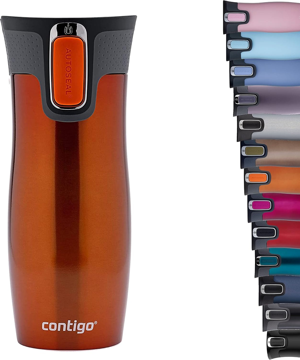 West Loop Autoseal Travel Mug, Stainless Steel Thermal Mug, Vacuum Flask, Leakproof Tumbler, Coffee Mug with BPA-Free Easy-Clean Lid