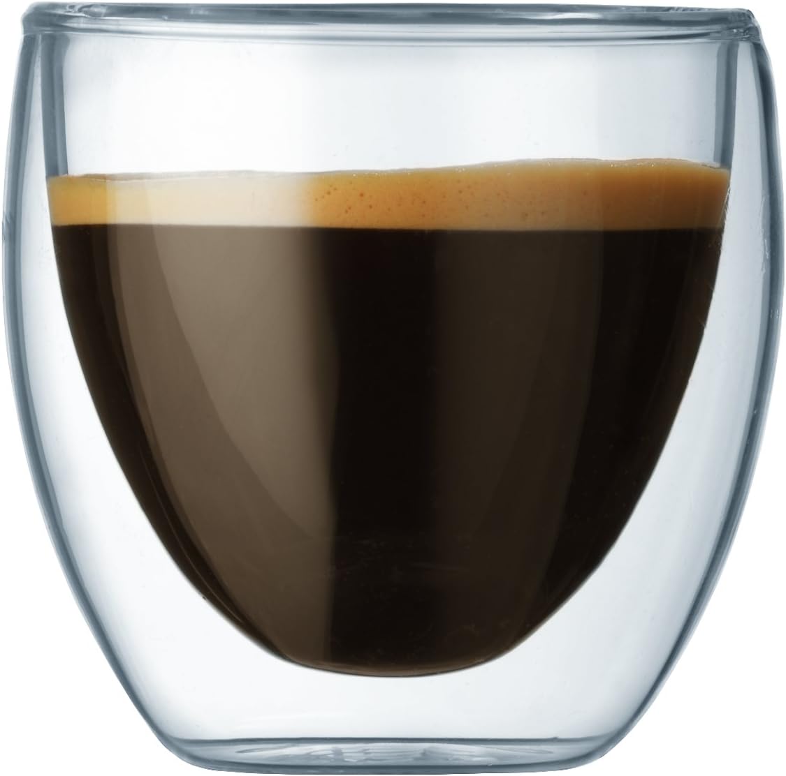 8oz Pavina Double Wall Glasses, High Heat Borosilicate Glass, Set of 2, Clear