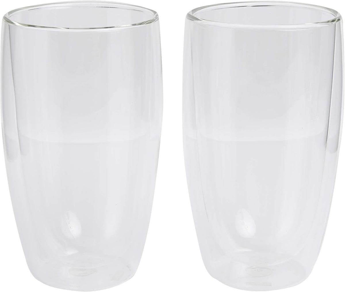 8oz Pavina Double Wall Glasses, High Heat Borosilicate Glass, Set of 2, Clear