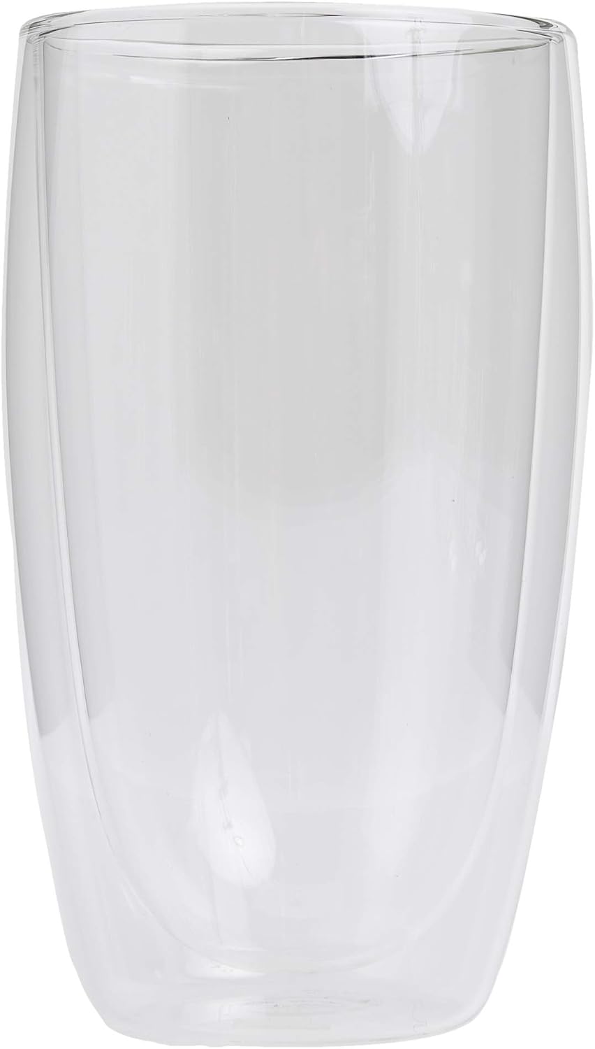 8oz Pavina Double Wall Glasses, High Heat Borosilicate Glass, Set of 2, Clear