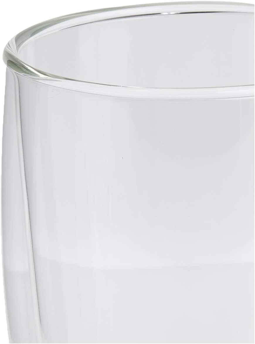 8oz Pavina Double Wall Glasses, High Heat Borosilicate Glass, Set of 2, Clear