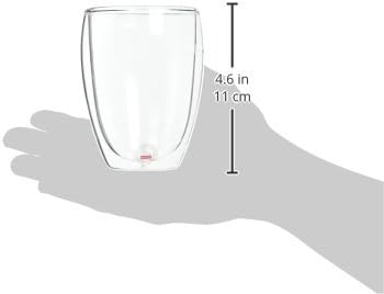 8oz Pavina Double Wall Glasses, High Heat Borosilicate Glass, Set of 2, Clear