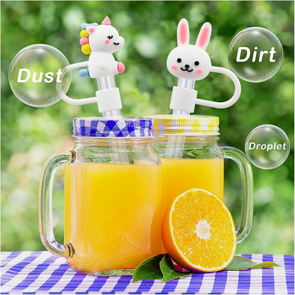 Straw Cover Cap for Stanley Cup,Silicone Straw Topper 10 mm 0.4 in Reusable Straw Tips Lids,Straw Tip Covers for Stanley Cups Accessories