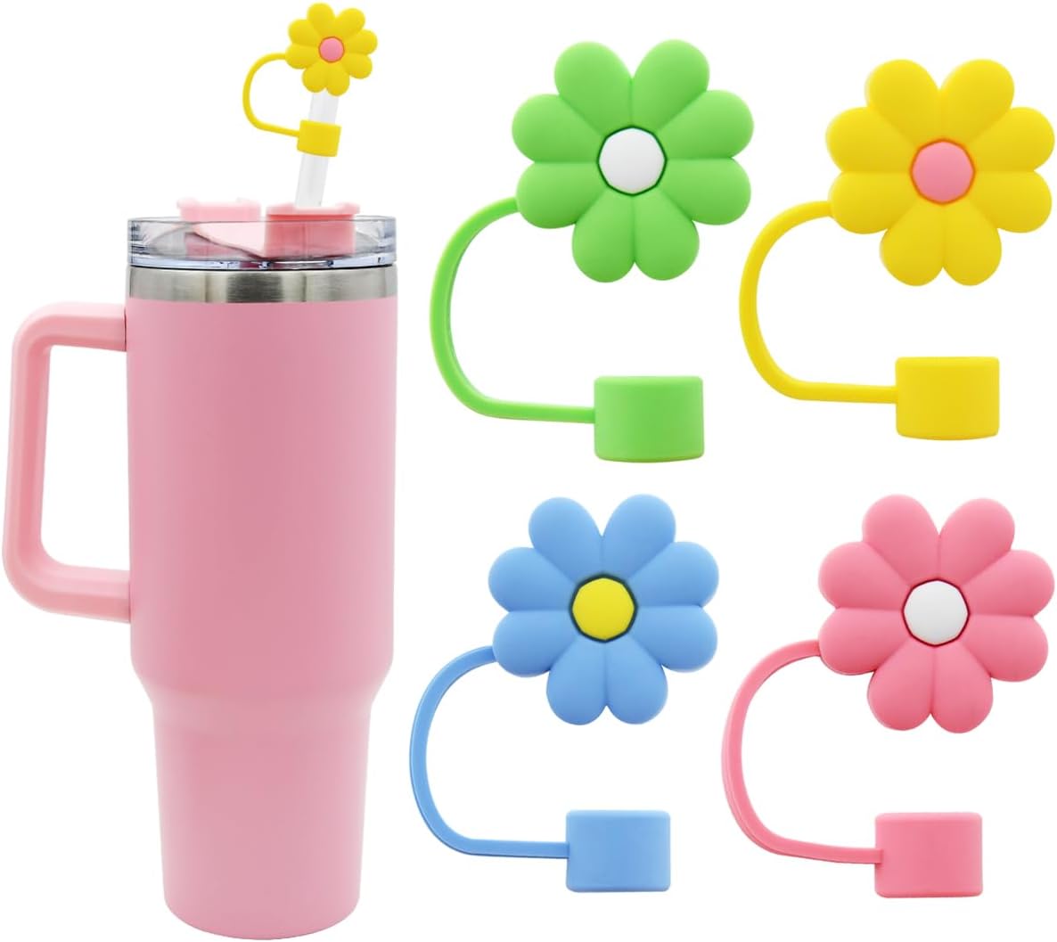Straw Cover Cap for Stanley Cup,Silicone Straw Topper 10 mm 0.4 in Reusable Straw Tips Lids,Straw Tip Covers for Stanley Cups Accessories
