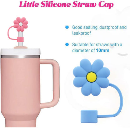 Straw Cover Cap for Stanley Cup,Silicone Straw Topper 10 mm 0.4 in Reusable Straw Tips Lids,Straw Tip Covers for Stanley Cups Accessories