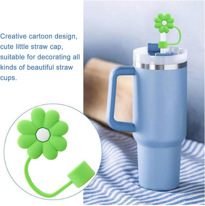 Straw Cover Cap for Stanley Cup,Silicone Straw Topper 10 mm 0.4 in Reusable Straw Tips Lids,Straw Tip Covers for Stanley Cups Accessories