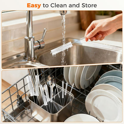 Long Straw Cleaner Brush Set, 8.7 Inch Cleaning Brushes, 10 Pack