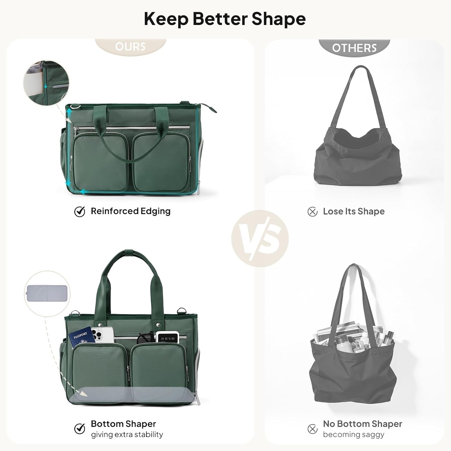 Teacher Tote Bag with Insulated Lunch Compartment 15.6" Laptop Bag