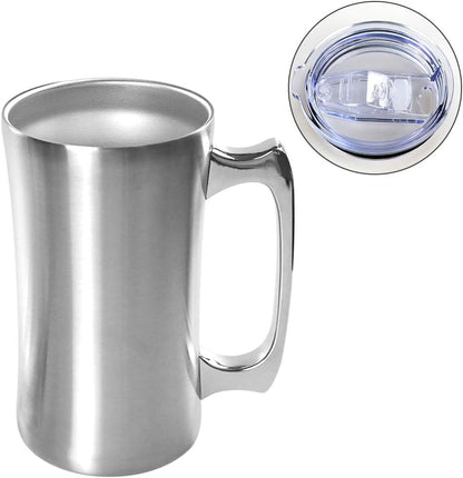 Stainless Steel Double Walled Mugs 20 oz Metal Coffee & Tea &Wine Cup Mug Insulated Cups with Handles Keep Drinks Cold or Hot Longer