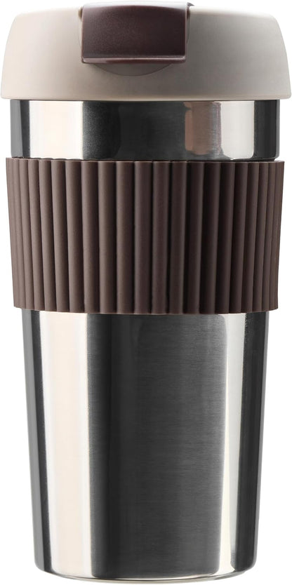 Stainless Steel Coffee Travel Mug, Insulated Coffee Tumbler Grey 16oz
