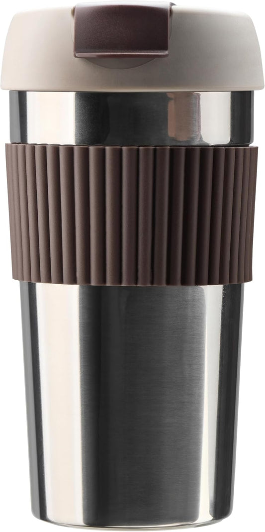 Stainless Steel Coffee Travel Mug, Insulated Coffee Tumbler Grey 16oz