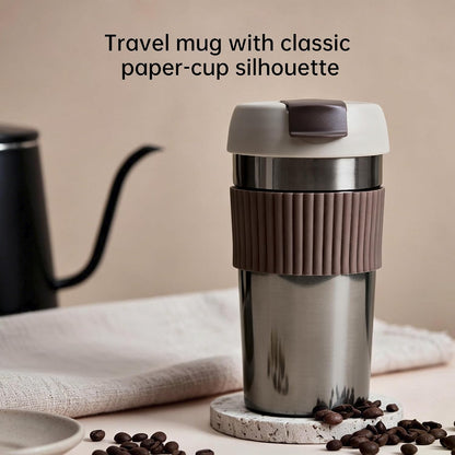Stainless Steel Coffee Travel Mug, Insulated Coffee Tumbler Grey 16oz