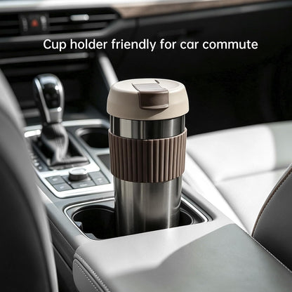 Stainless Steel Coffee Travel Mug, Insulated Coffee Tumbler Grey 16oz