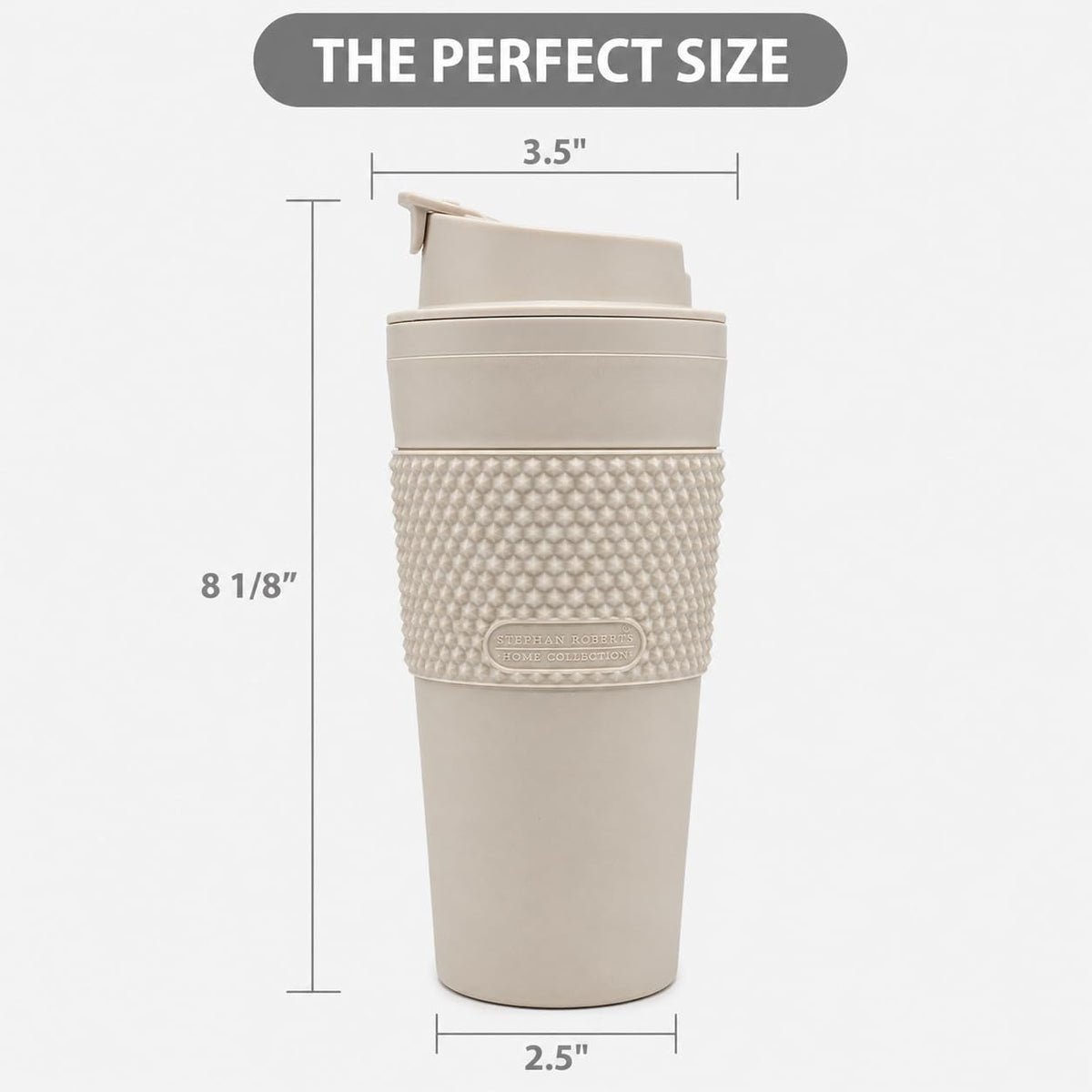 16 oz Coffee Tumbler Set (2 Pack) – Insulated Double Wall Travel Mug with Leak Proof Lid, Cup Holder Friendly, BPA Free Reusable Coffee Cup, Dishwasher & Microwave Safe, Brown