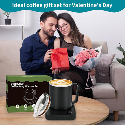 Coffee Mug Warmer for Desk with Auto Shut Off & 3-Temp Settings, Coffee Cup Warmer with Smart Safety Alert Home Office Accessory, Perfect for Coffee, Tea, Milk (No Mug)