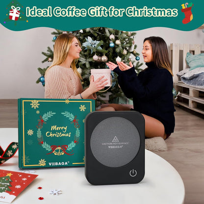 Coffee Mug Warmer for Desk with Auto Shut Off & 3-Temp Settings, Coffee Cup Warmer with Smart Safety Alert Home Office Accessory, Perfect for Coffee, Tea, Milk (No Mug)