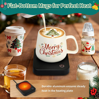 Coffee Mug Warmer for Desk with Auto Shut Off & 3-Temp Settings, Coffee Cup Warmer with Smart Safety Alert Home Office Accessory, Perfect for Coffee, Tea, Milk (No Mug)