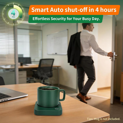 Coffee Mug Warmer for Desk with Auto Shut Off & 3-Temp Settings, Coffee Cup Warmer with Smart Safety Alert Home Office Accessory, Perfect for Coffee, Tea, Milk (No Mug)