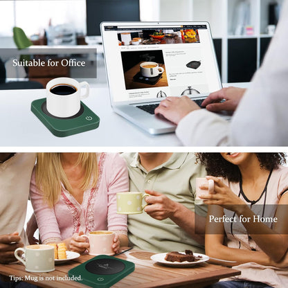 Coffee Mug Warmer for Desk with Auto Shut Off & 3-Temp Settings, Coffee Cup Warmer with Smart Safety Alert Home Office Accessory, Perfect for Coffee, Tea, Milk (No Mug)