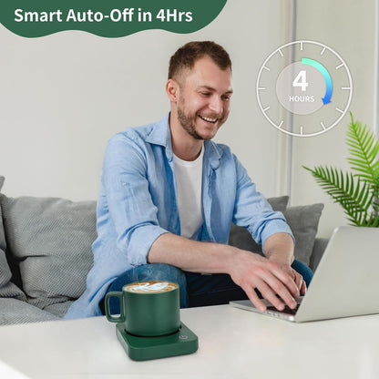 Coffee Mug Warmer for Desk with Auto Shut Off & 3-Temp Settings, Coffee Cup Warmer with Smart Safety Alert Home Office Accessory, Perfect for Coffee, Tea, Milk (No Mug)