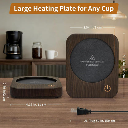 Coffee Mug Warmer for Desk with Auto Shut Off & 3-Temp Settings, Coffee Cup Warmer with Smart Safety Alert Home Office Accessory, Perfect for Coffee, Tea, Milk (No Mug)