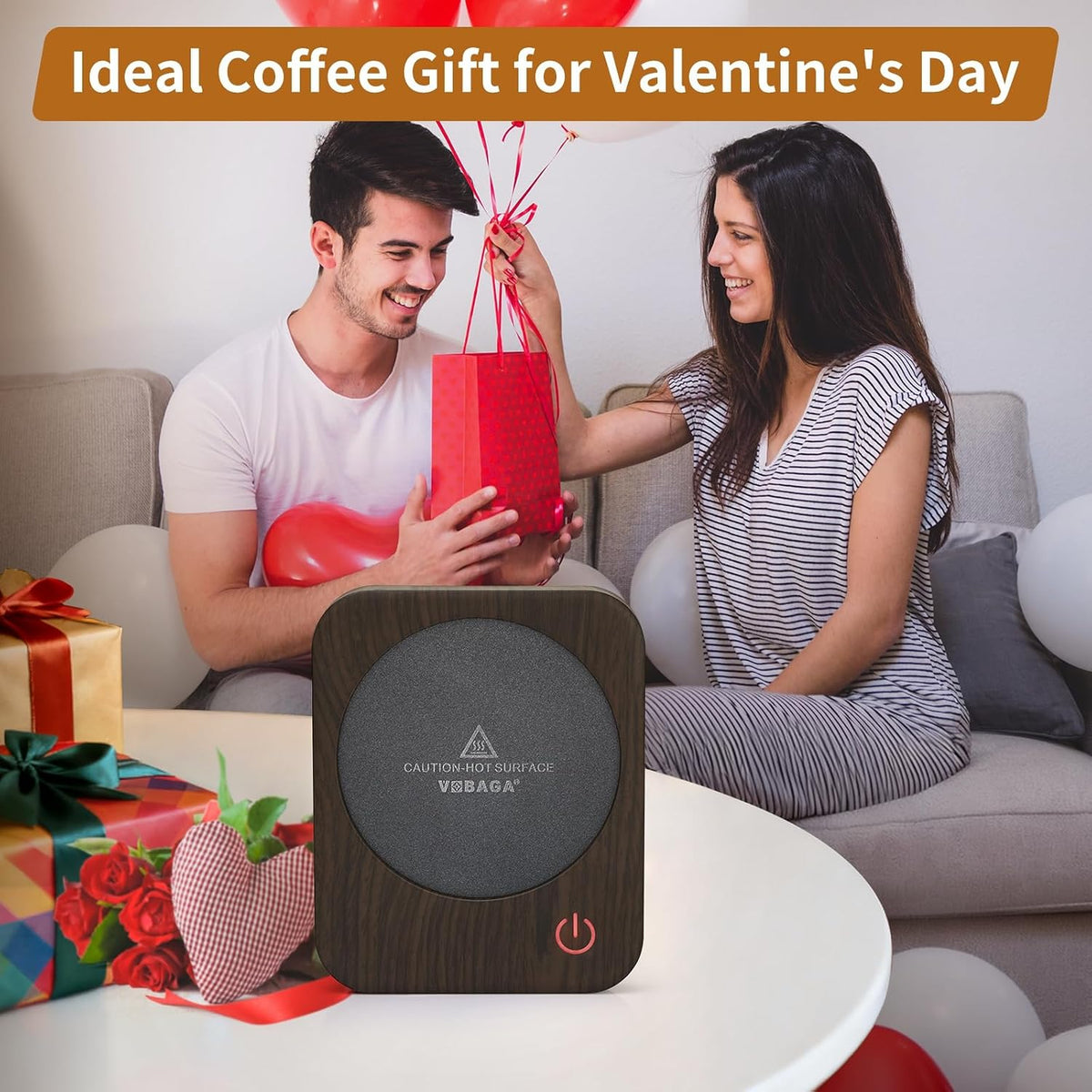 Coffee Mug Warmer for Desk with Auto Shut Off & 3-Temp Settings, Coffee Cup Warmer with Smart Safety Alert Home Office Accessory, Perfect for Coffee, Tea, Milk (No Mug)