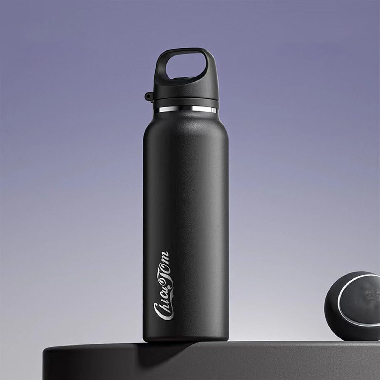 Vacuum Cup Keep Coffee Hot/Cold 12h Long Time, Lock Lid 100% Leakproof Insulated Water Bottle Burckle Car Holder Tumbler, Easy Carried, 20oz White