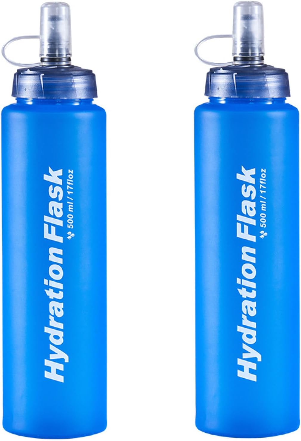Azarxis TPU Soft Flask Collapsible Water Bottles BPA-Free 250ml 350ml 500ml for Hydration Vest Pack Running Hiking Cycling Climbing