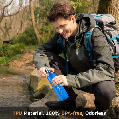 Azarxis TPU Soft Flask Collapsible Water Bottles BPA-Free 250ml 350ml 500ml for Hydration Vest Pack Running Hiking Cycling Climbing