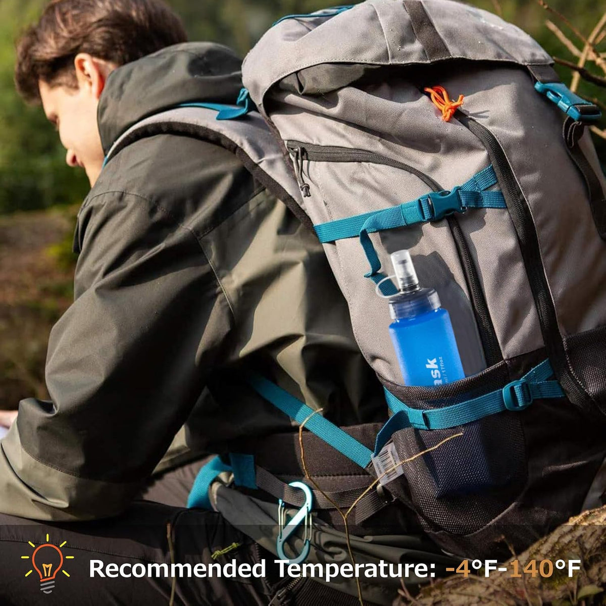 Azarxis TPU Soft Flask Collapsible Water Bottles BPA-Free 250ml 350ml 500ml for Hydration Vest Pack Running Hiking Cycling Climbing