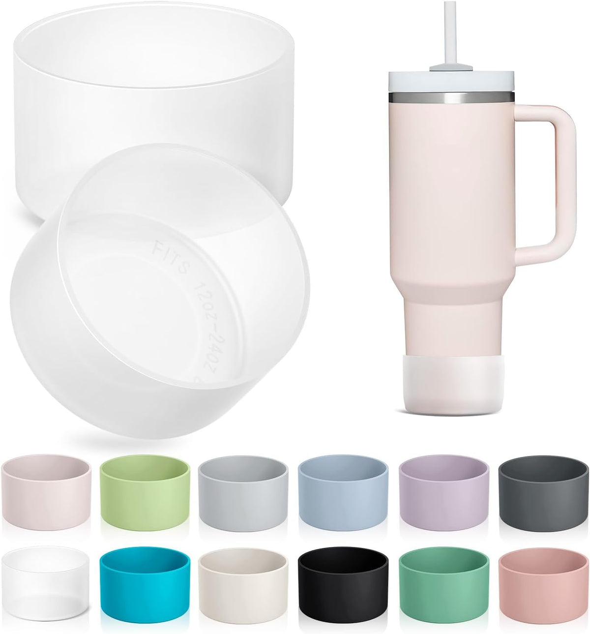 2-Pack Silicone Boots for Stanley, Owala & More, Fits Select Cups & Bottles