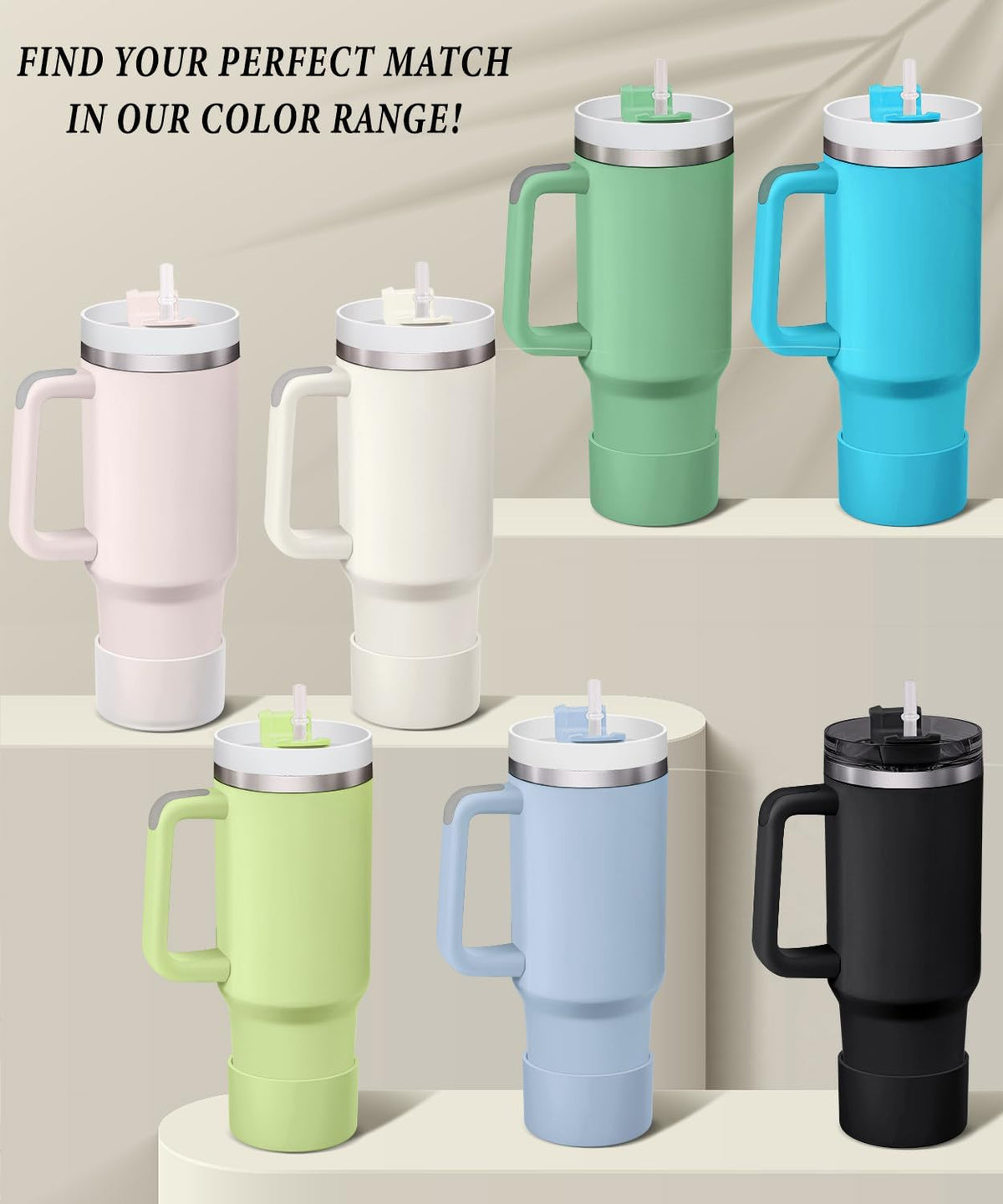 2-Pack Silicone Boots for Stanley, Owala & More, Fits Select Cups & Bottles