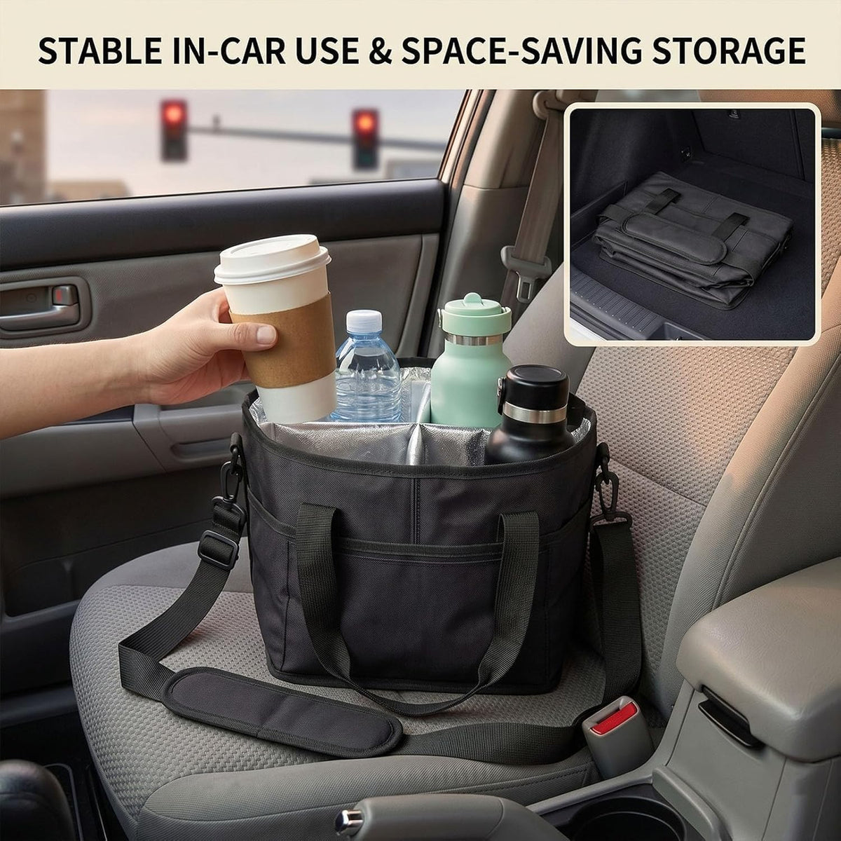 Structured Drink Carrier Bag, Family Size 4 Compartment Drink Bag