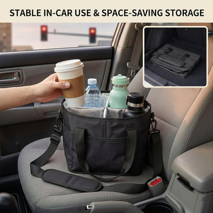 Structured Drink Carrier Bag, Family Size 4 Compartment Drink Bag