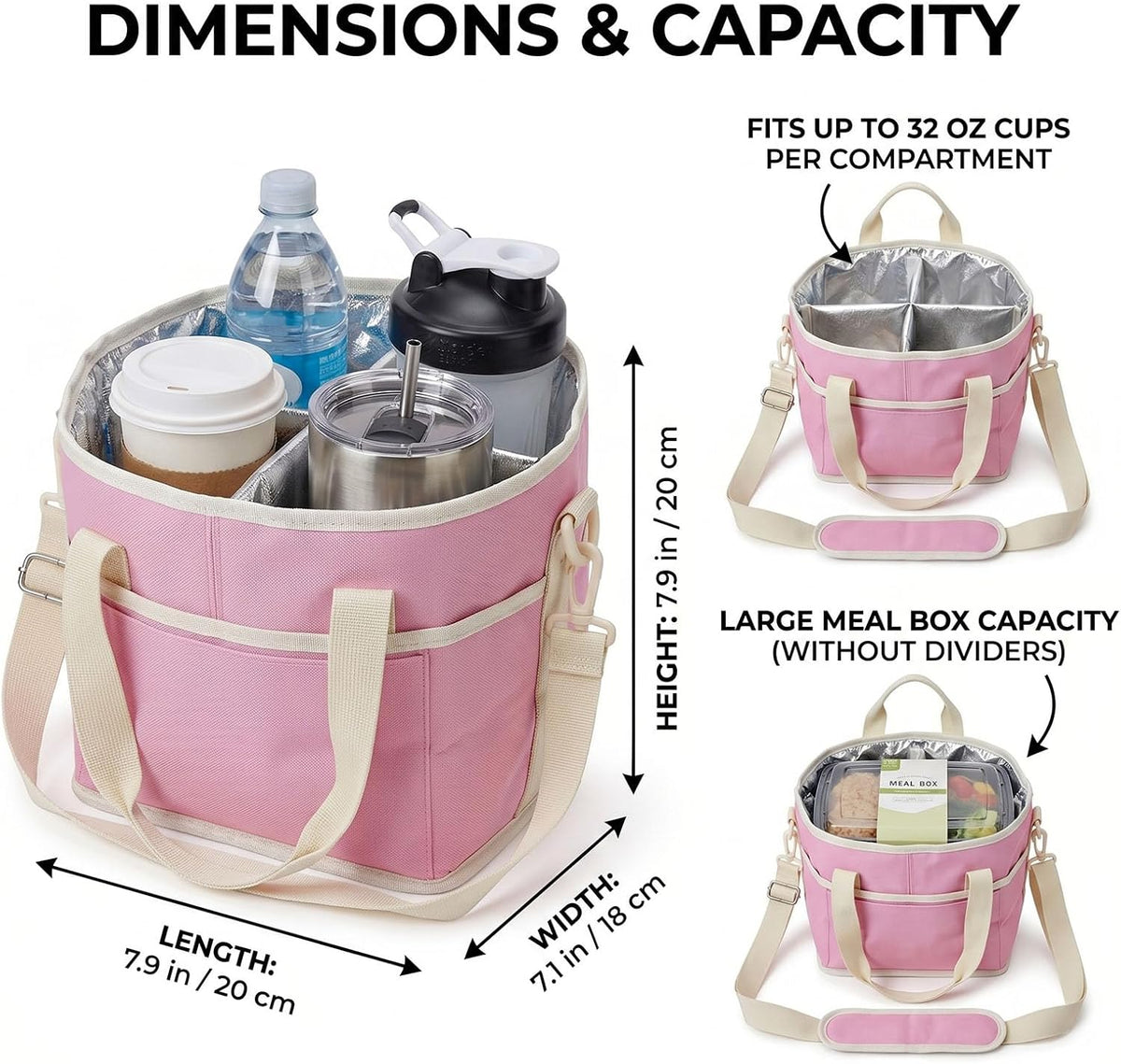 Structured Drink Carrier Bag, Family Size 4 Compartment Drink Bag