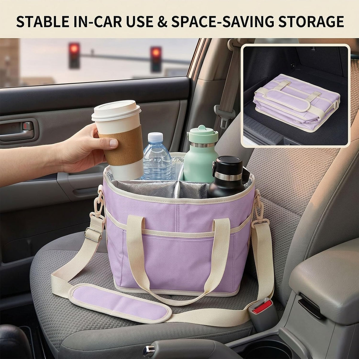 Structured Drink Carrier Bag, Family Size 4 Compartment Drink Bag
