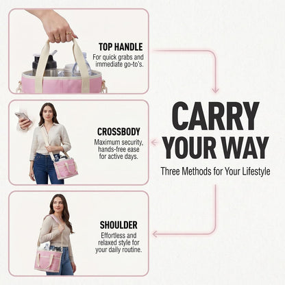 Structured Drink Carrier Bag, Family Size 4 Compartment Drink Bag