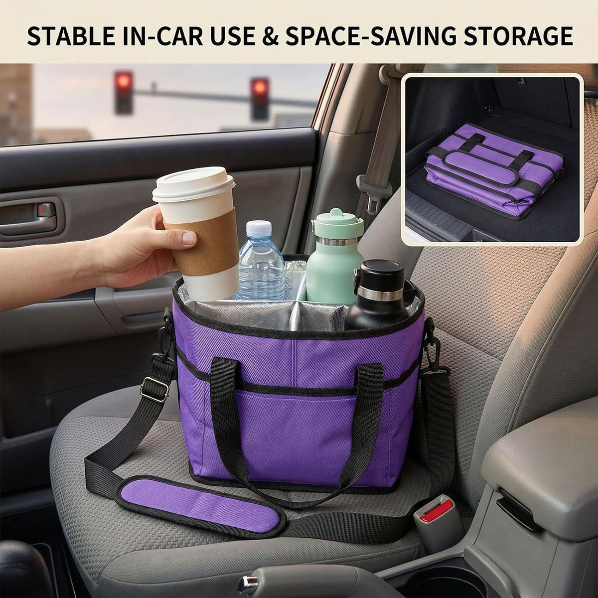 Structured Drink Carrier Bag, Family Size 4 Compartment Drink Bag